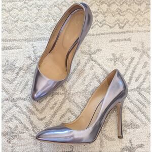 Sergio Rossi Metallic Purple/Silver Pointed Toe Stiletto Pumps/Heels, Size 39